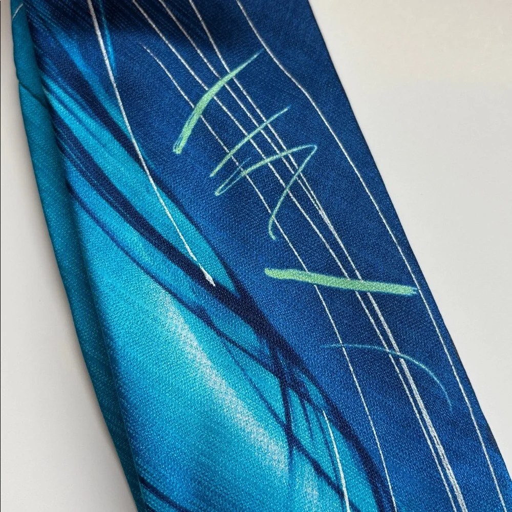 J. Garcia Neck‎ Tie Not Necessarily A Tree Collection 57 Blue Silk Gift Mens